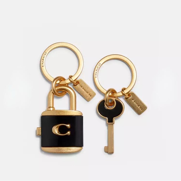 NWT Coach Lock & Key Bag Charm/Key Ring 2 Piece Set - Picture 10 of 11